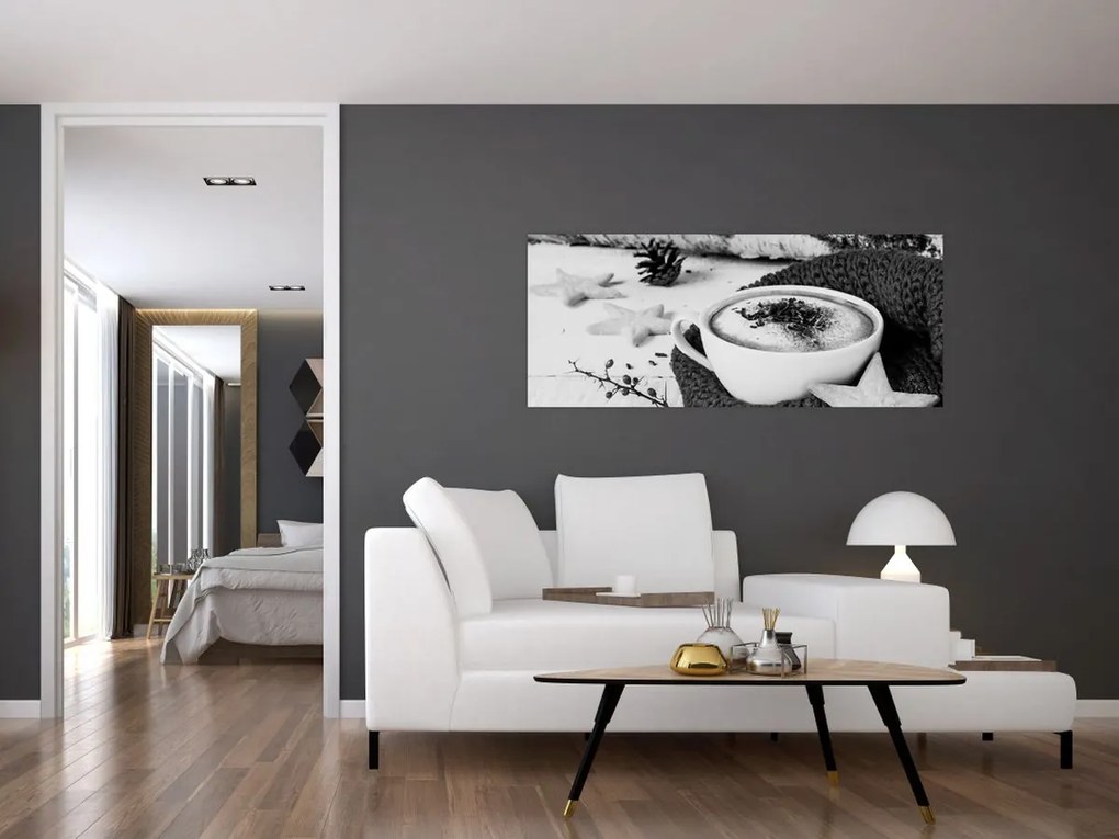 Obraz - Zimné cappuccino (120x50 cm)