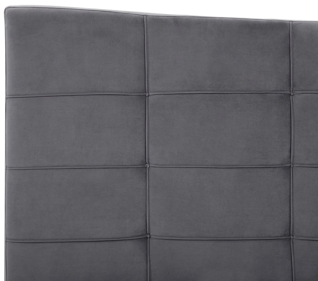 Zamatová posteľ 180 x 200 cm sivá LANNION Beliani