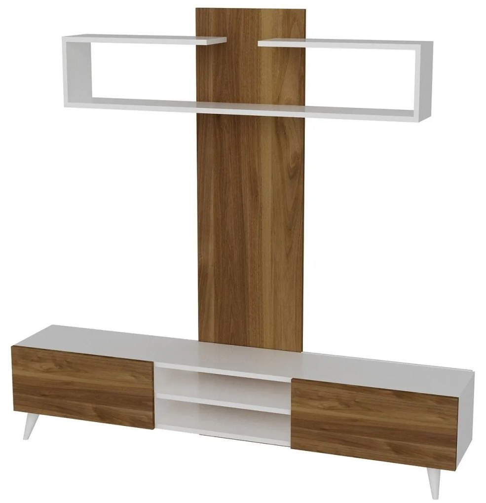 Obývacia stena Dem 180 cm hnedá/biela