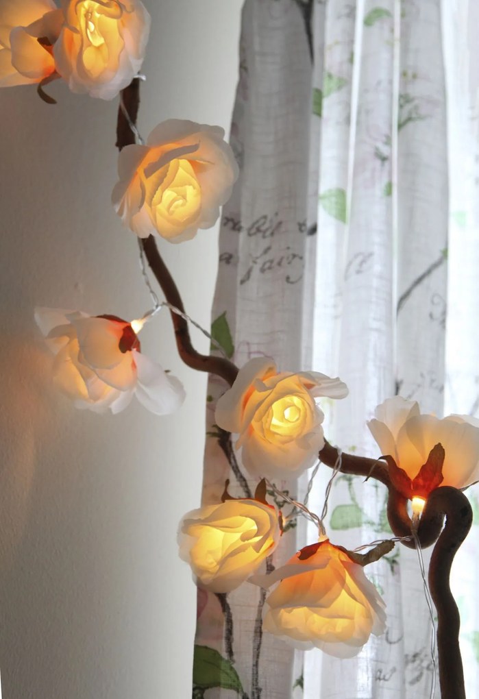 STAR TRADING Dekoratívna svetelná LED reťaz Flower Rosa