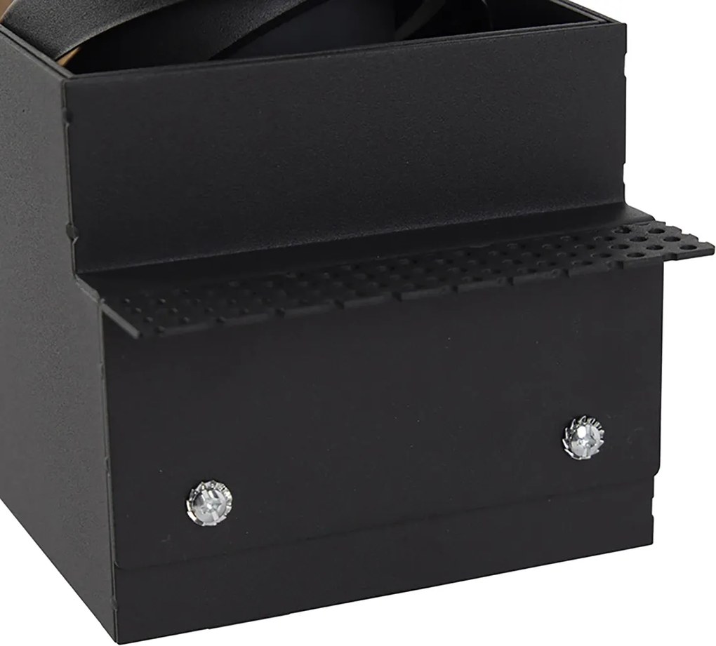 Sada 6 vstavaných bodových svetiel čiernych GU10 AR70 bez rámu - Oneon