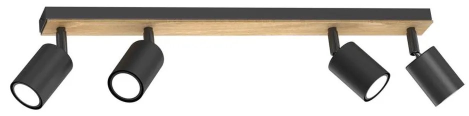 Bodové svietidlo TULON 4xGU10/8W/230V čierna/dub