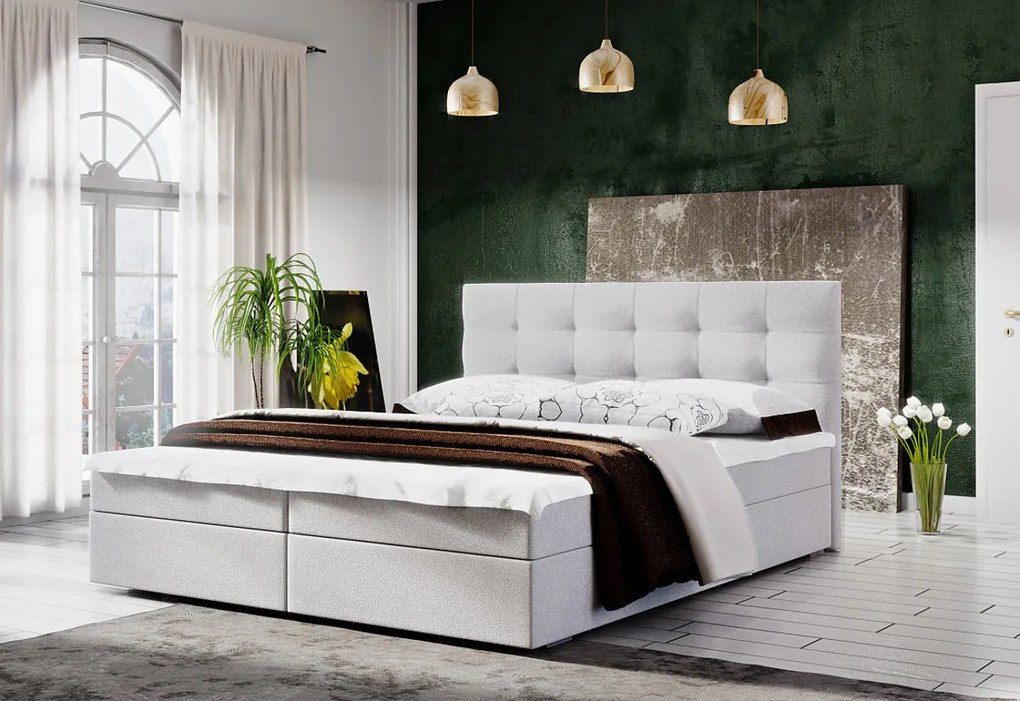 Čalúnená posteľ LAKE 2 + matrac - cosmic100 / 140x200 / s vrchným matracom