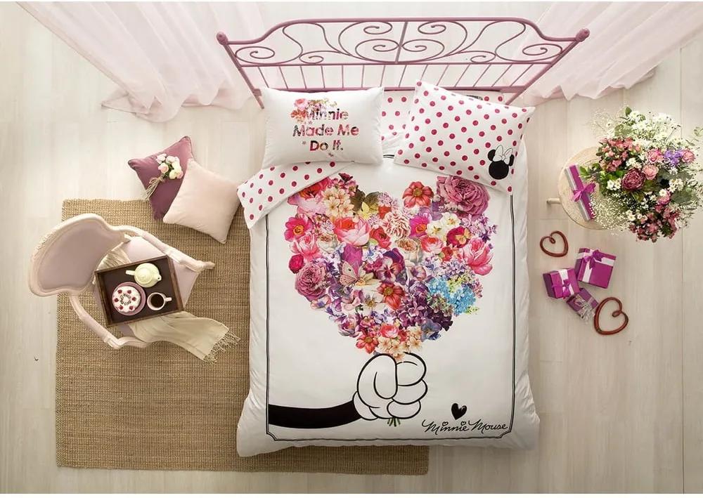 Obliečky s plachtou na dvojlôžko Minnie Flowers, 200 × 220 cm