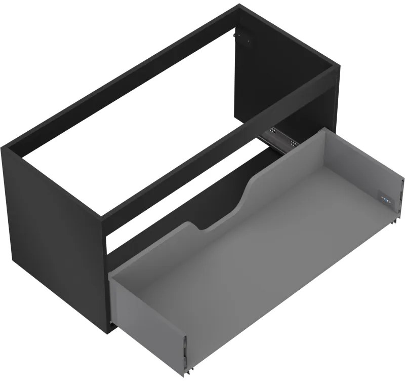 Mexen Box-A, závesná skrinka 100 cm, 1 zásuvka, čierna matná, 91AX0-1000-470-1-71