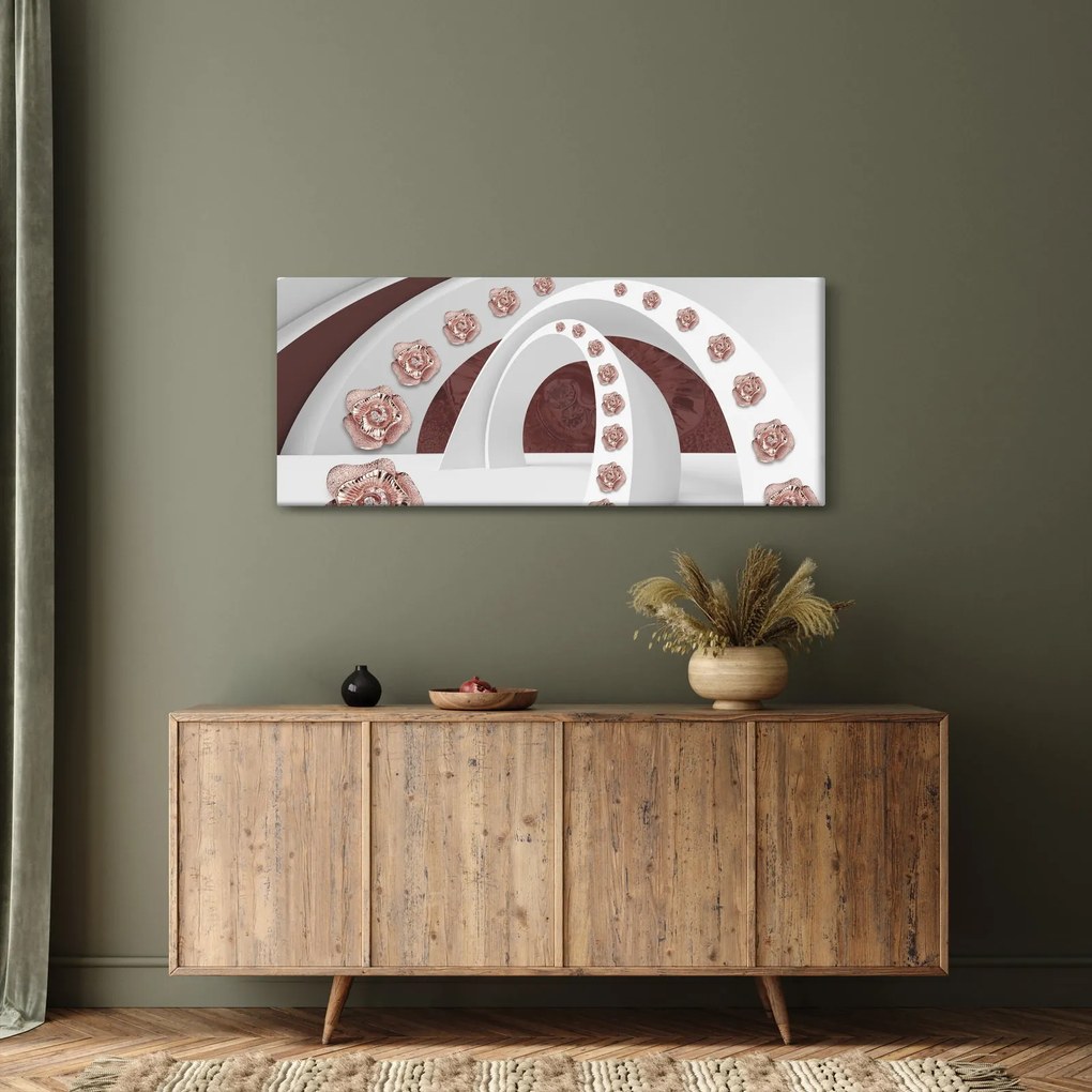 Obraz - 3D oblúky s kvetmi (120x50 cm)