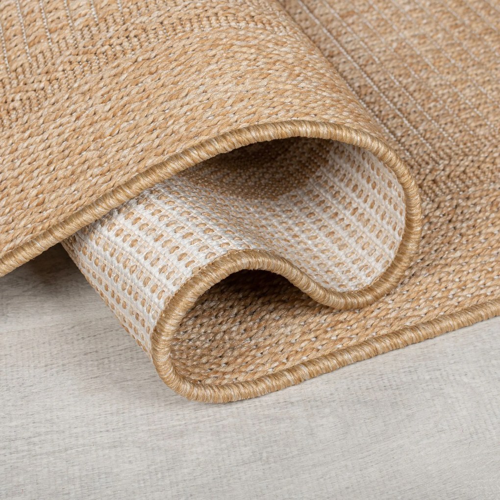 Flair Rugs, Kusový koberec Aruba Alfresco Weave Natural – na von aj na doma, 160x230, béžová, chodba / predsieň