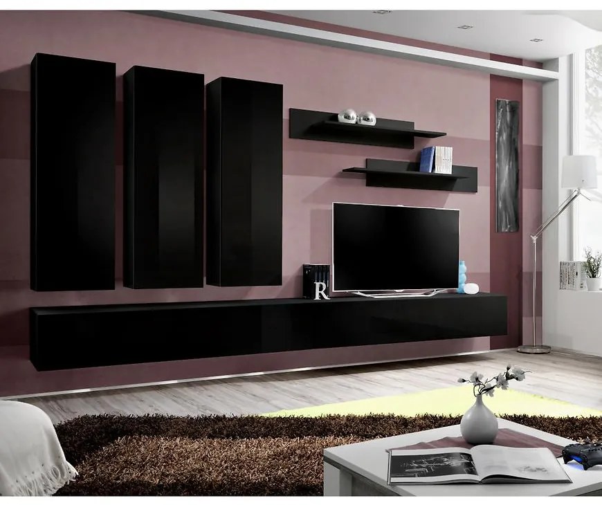 Obývacia stena Fly E čierna Zz Fy E1