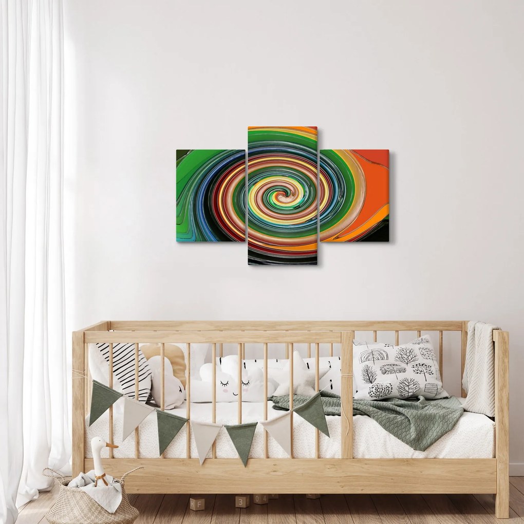 Abstraktný obraz - farebná špirála (90x60 cm)