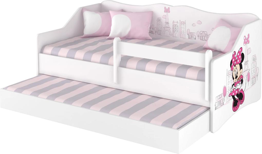 DO Detská posteľ Lulu Minnie Paris s prístelkou - 160x80 cm