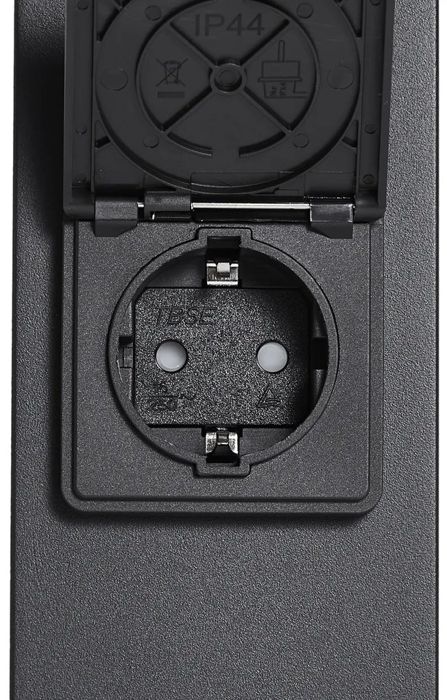 Moderné vonkajšie stĺpikové svietidlo čierne s dymovým sklom 50 cm so súmrakovým senzorom IP44 - Dánsko