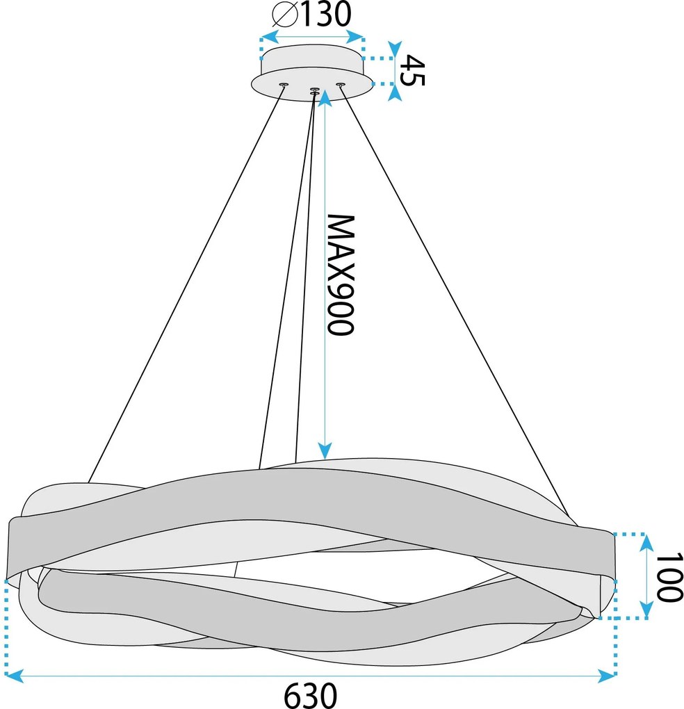 Toolight Toolight, LED stropné svietidlo APP1802-CP, zlatá matná, OSW-04060