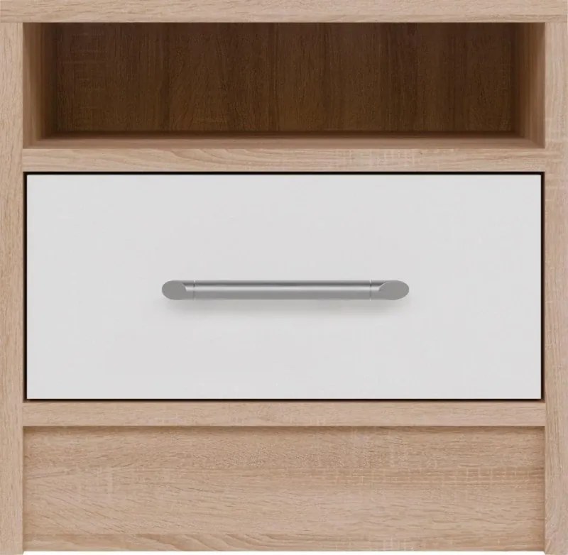 Nočný stolík Smart, sonoma/biela