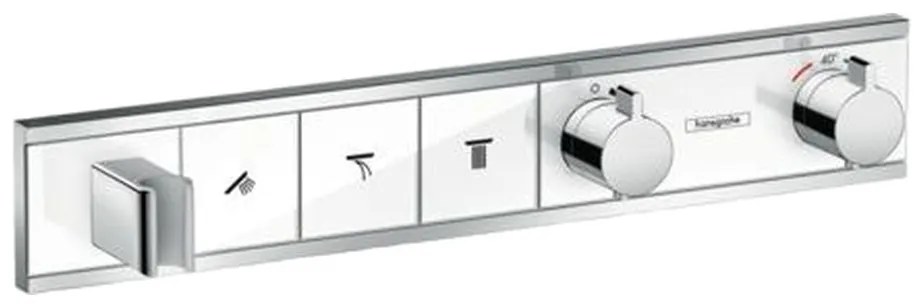 Hansgrohe RainSelect, termostatická sprchová batéria pod omietku, na 3 výstupy, biela/chrómová, HAN-15356400