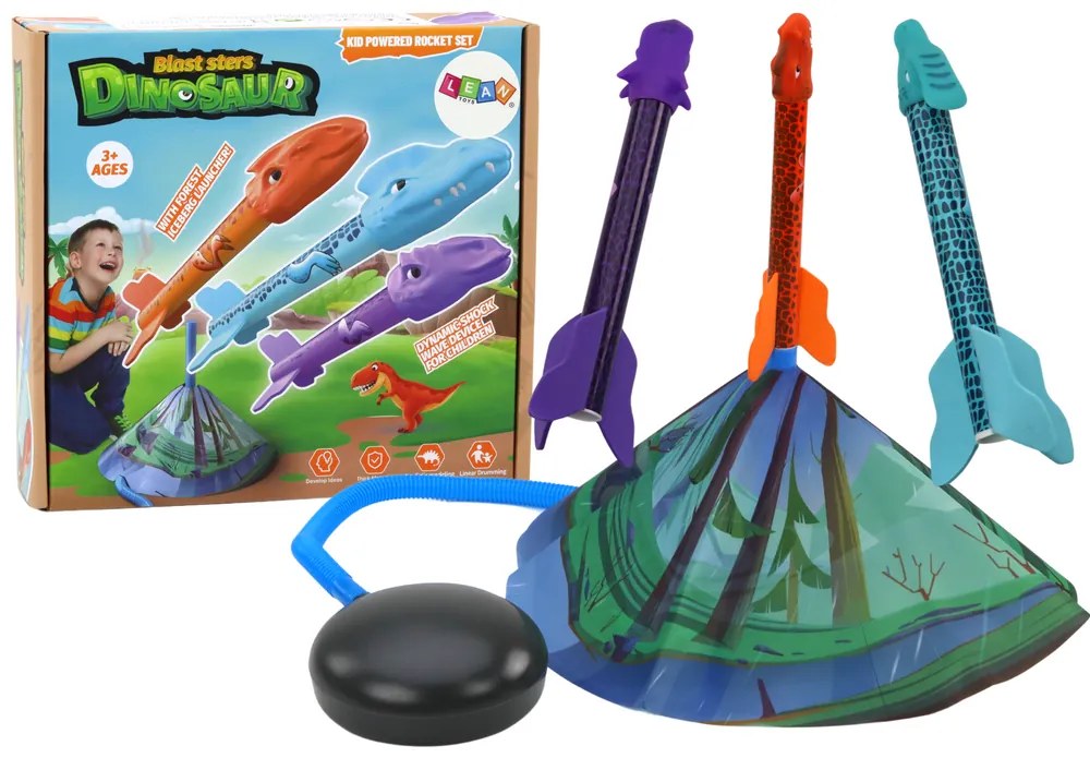 LEAN TOYS Raketomet s raketami dinosaurov
