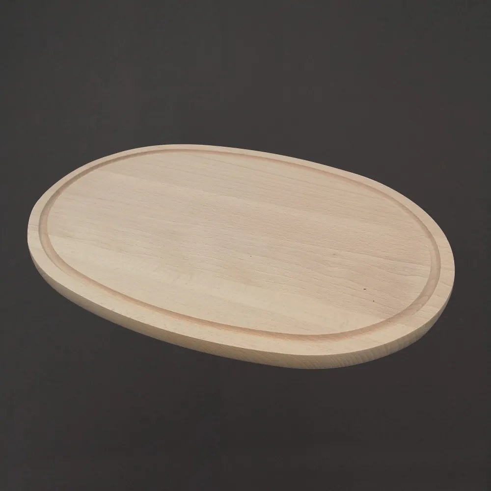 AMADEA Drevená servírovacia doska - podnos ovál, masívne drevo, 38 cm