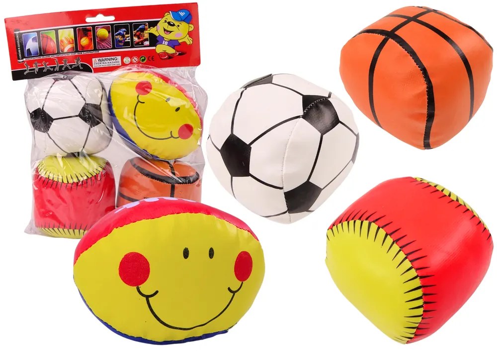 LEAN TOYS Mäkké športové lopty - 4 kusy