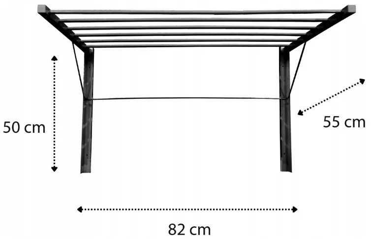 Erga Laponia, nástenný sušiak na bielizeň 82x55x50 cm, čierna, ERG-SEP-1077SUSZLAPBL