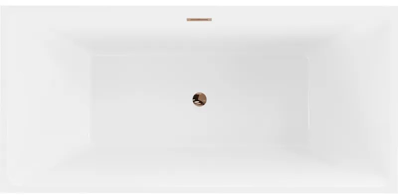 Mexen Nita, voľne stojaca vaňa 170 x 80 cm, biela, ružové zlato prepad, 52091708000-60