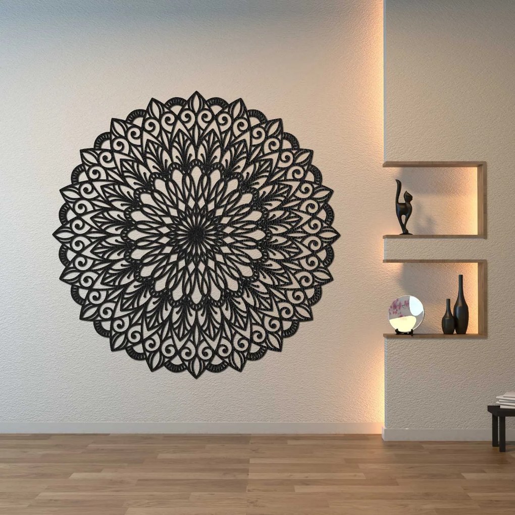 SENTOP | Drevená 3D mandala na stenu | Luxusný vyrezávaný obraz do obývačky | SENTOP HDF0251-akcia20