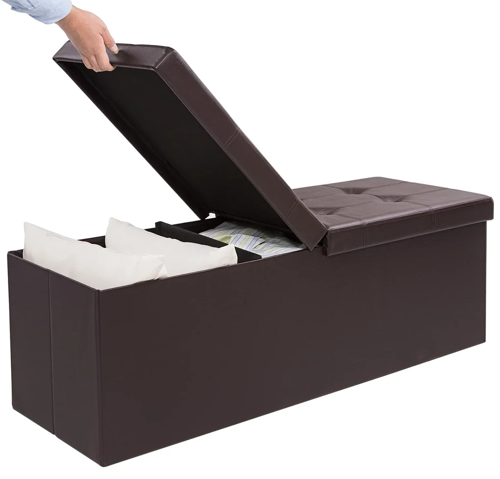 InternetovaZahrada Úložný box so sklopným vekom hnedá - 115x38x38cm