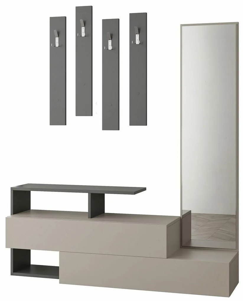 Predsieňová zostava Ramda Light Mocha and Anthracite