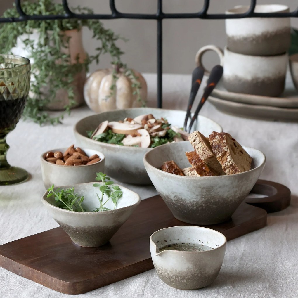 Chic Antique Porcelánové misky s nálevkou Valence Walnut – set 2 ks