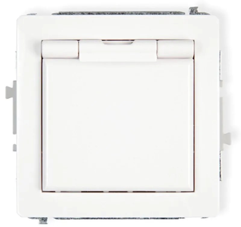 Zásuvka proti striekajúcej vode biela D DGPB-1Z