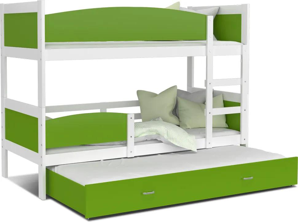 GL Poschodová posteľ Twist 3 190x80 Farba: Zelená
