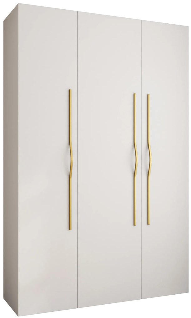 Šatníková skriňa 160 cm Carmela 50-2 (biela + zlatá). Akcia -20%. Vlastná spoľahlivá doprava až k Vám domov. 1126746