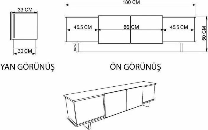 Televízny stolík Diana v béžovej a orechovej farbe