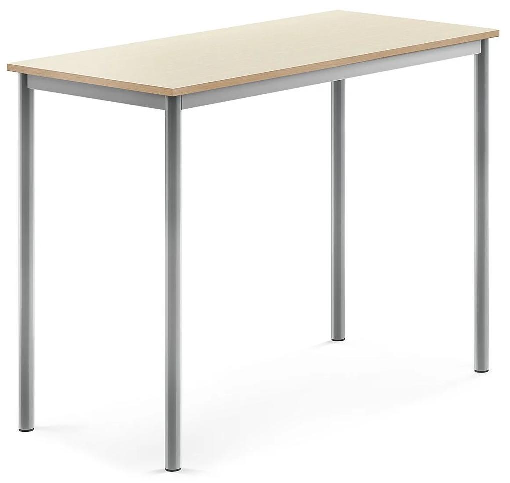 Stôl BORÅS, 1200x600x900 mm, laminát - breza, šedá