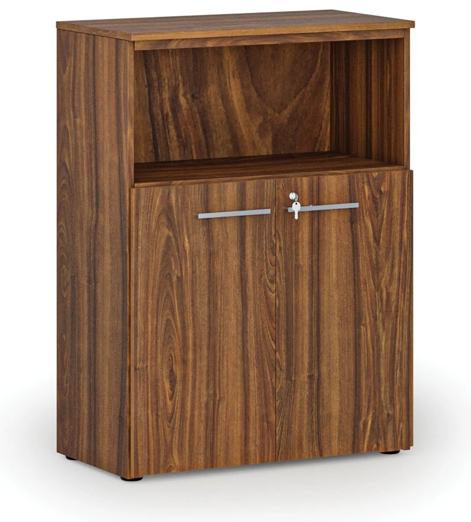 Kombinovaná kancelárska skriňa PRIMO WOOD, 800 x 420 x 1087 mm, orech