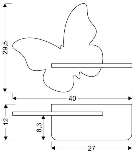 LED Detské nástenné svietidlo s poličkou BUTTERFLY LED/5W/230V zelená/drevo