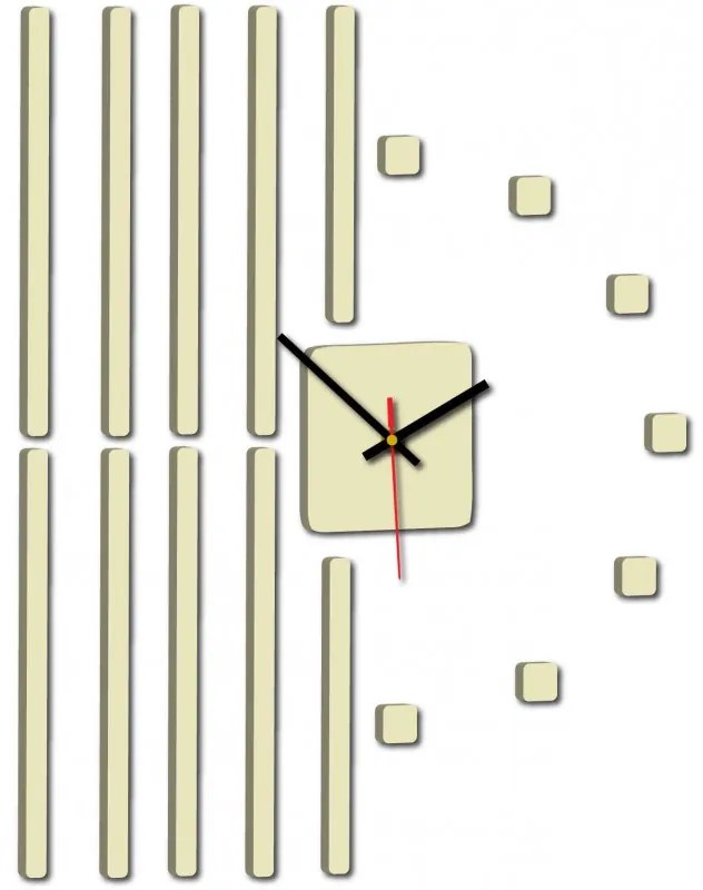 Nástenné hodiny Quartz, nalepovacie dekorácie, 3D zrkadlové nálepky Xmomo X0034- HEU-