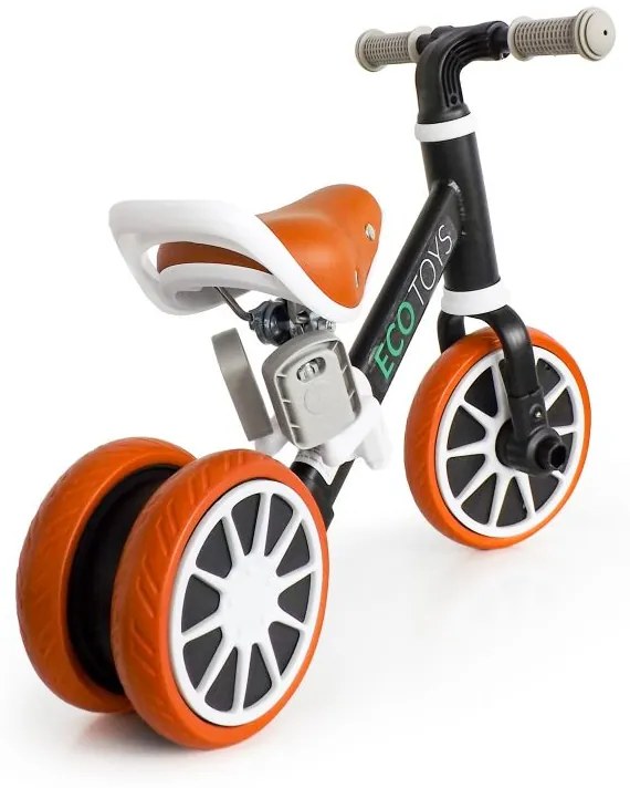 Detská balančná trojkolka v čiernej farbe Ecotoys