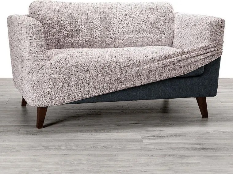 Bielastické poťahy VITTORIA smotanová rohová sedačka (š. 350 - 530 cm)
