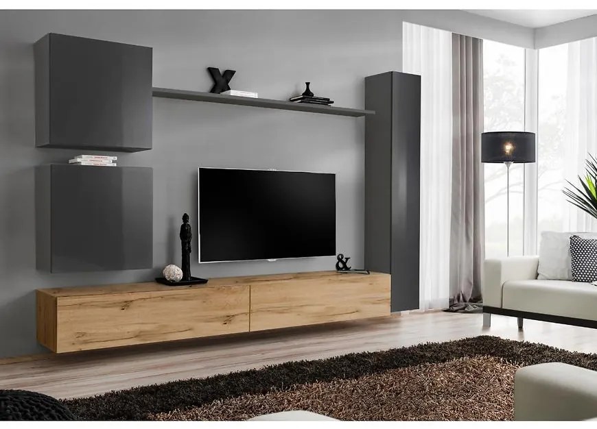 Obývacia stena Switch VIII Grafit/Wotan