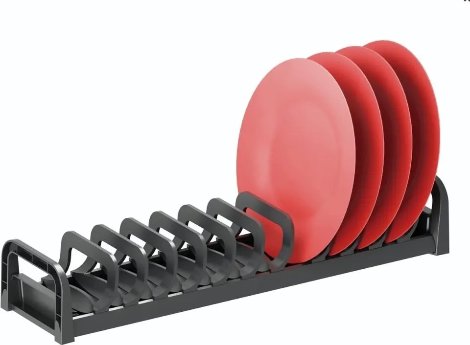 IN-DURO Držiak a odkvapkávač na taniere STRIPES, 12 x 47 x 8 cm, antracitový