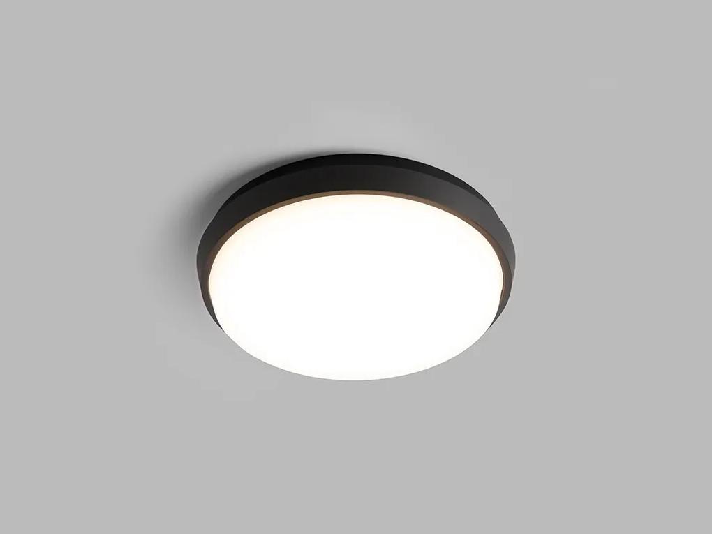 LED2 Vonkajšie prisadené stropné LED osvetlenie LUNA, 20W, teplá biela, okrúhle, čierne, IP54