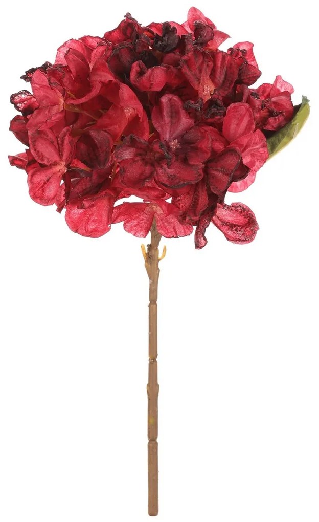 Červená hortenzie - umělá rezaná květina, 62 cm
