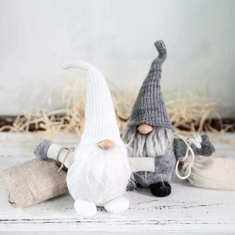 Vánoční skřítek ELF 045 - 35 cm šedý