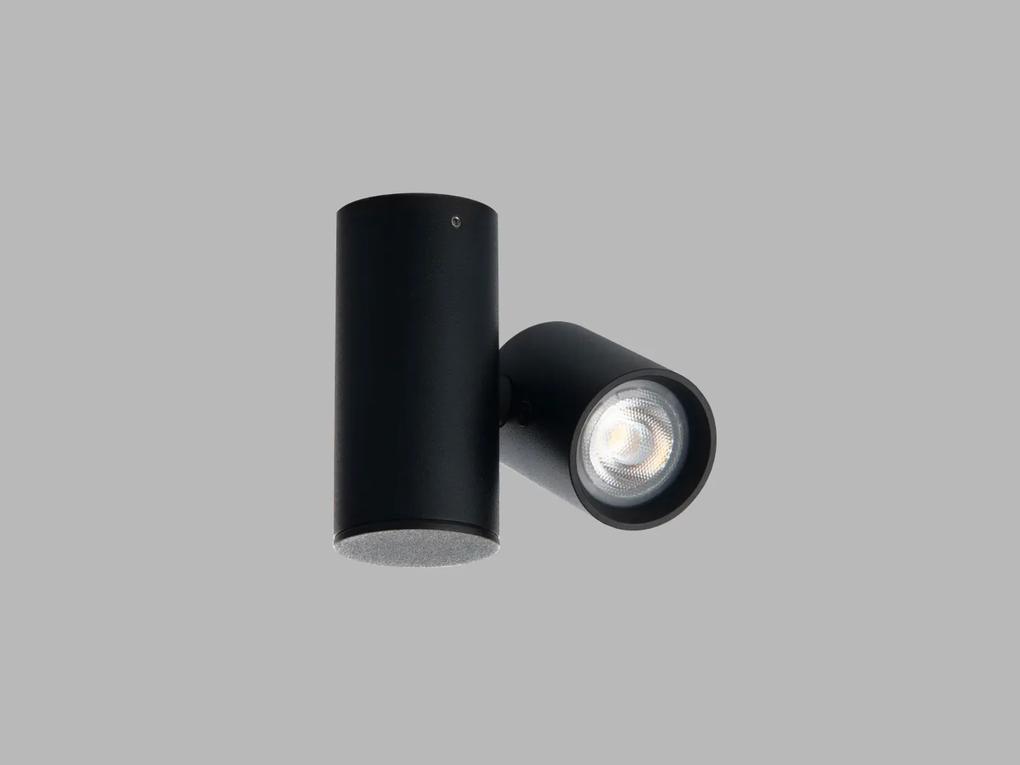 LED2 Bodové flexibilné stropné LED osvetlenie SPY, 4W, teplá biela, okrúhle, čierne