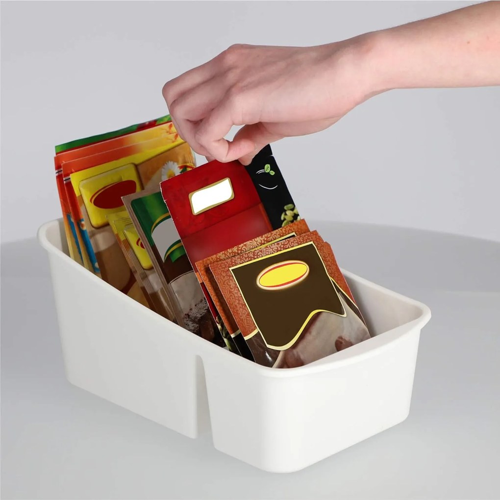 ALTOM Organizér na korenie v sáčkoch, zásobník, ANNA2, biely