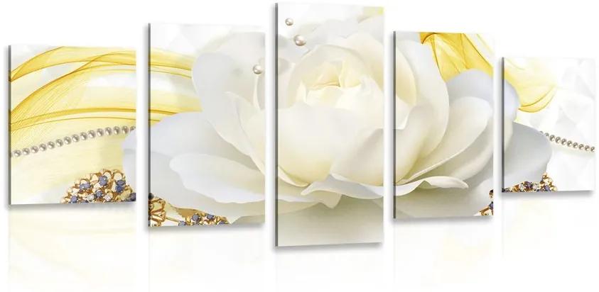 5-dielny obraz luxusná ruža s abstrakciou Varianta: 200x100
