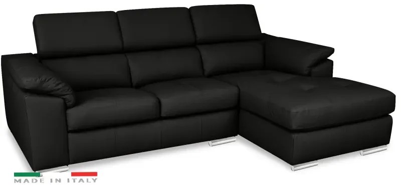 Kožená rohová sedacia súprava LOREN II, pravá, tm. sivá (madras - 125 dark grey)