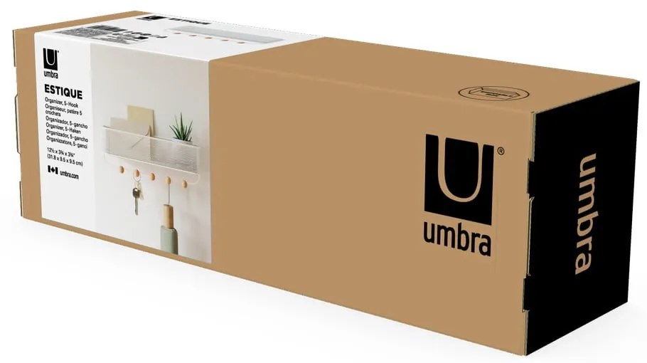 Nástenný kovový vešiak na kľúče Estique – Umbra