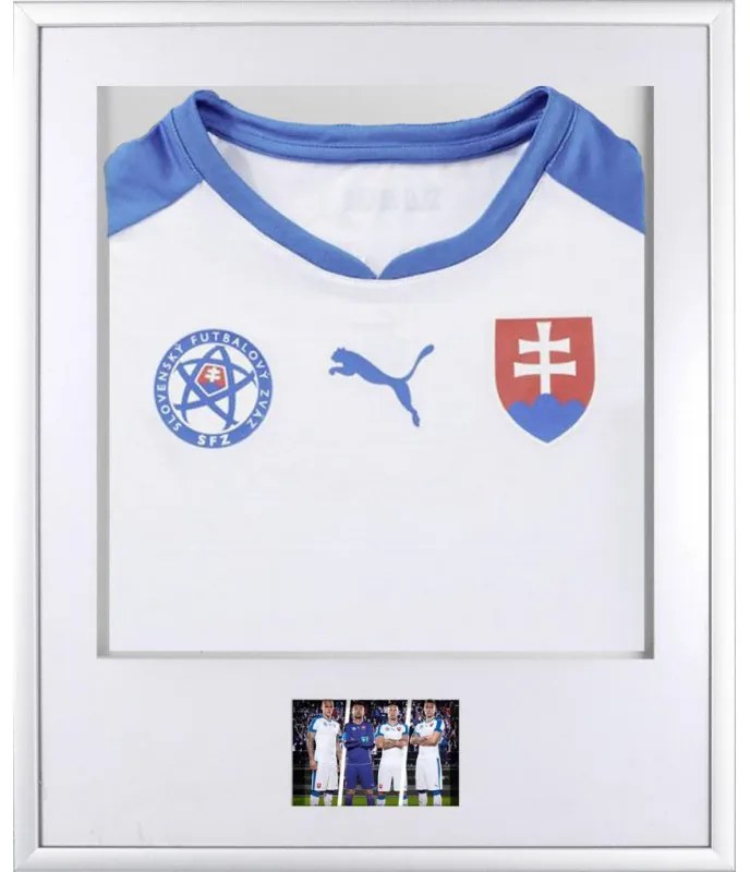 Rám na futbalový dres Falc 5770B, biely