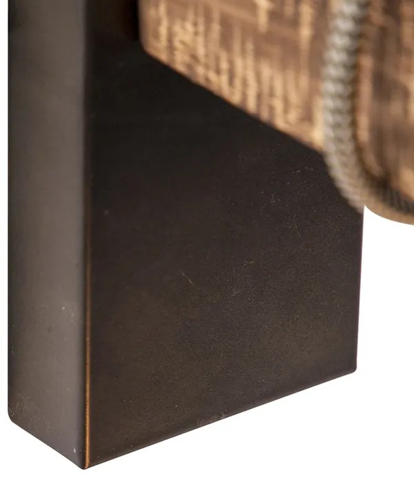 Inteligentné priemyselné nástenné svietidlo čierne s drevom Vrátane WiFi G95 - Gallow