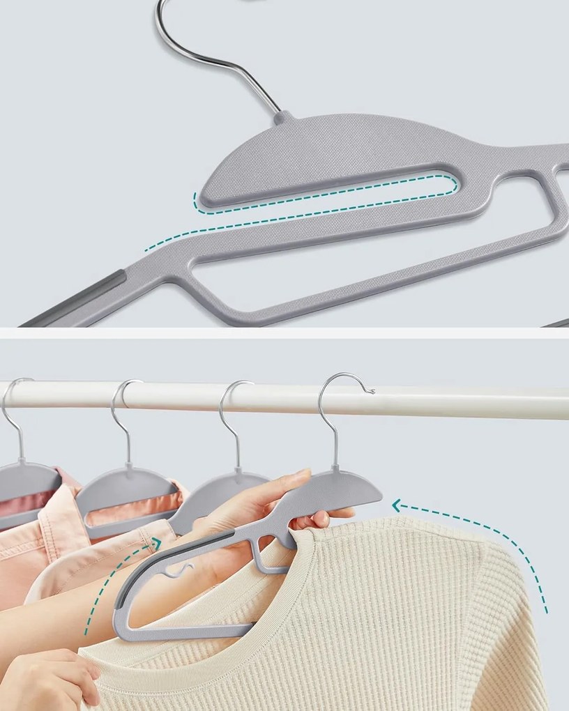 Súprava 50 ks plastových ramienok Vero sivá